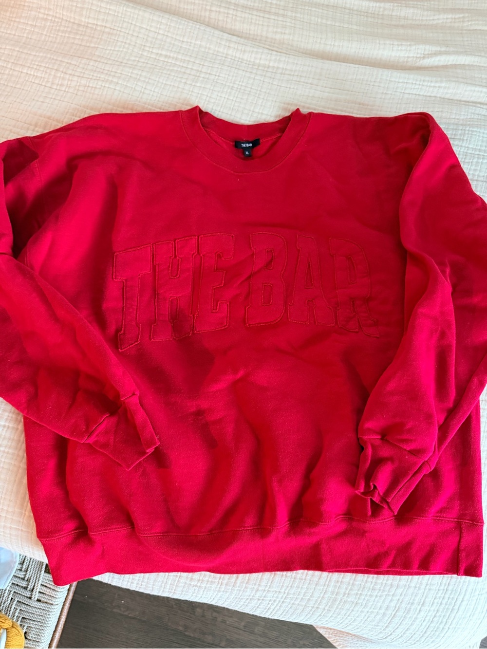 The Bar heritage Red Crewneck Sweater